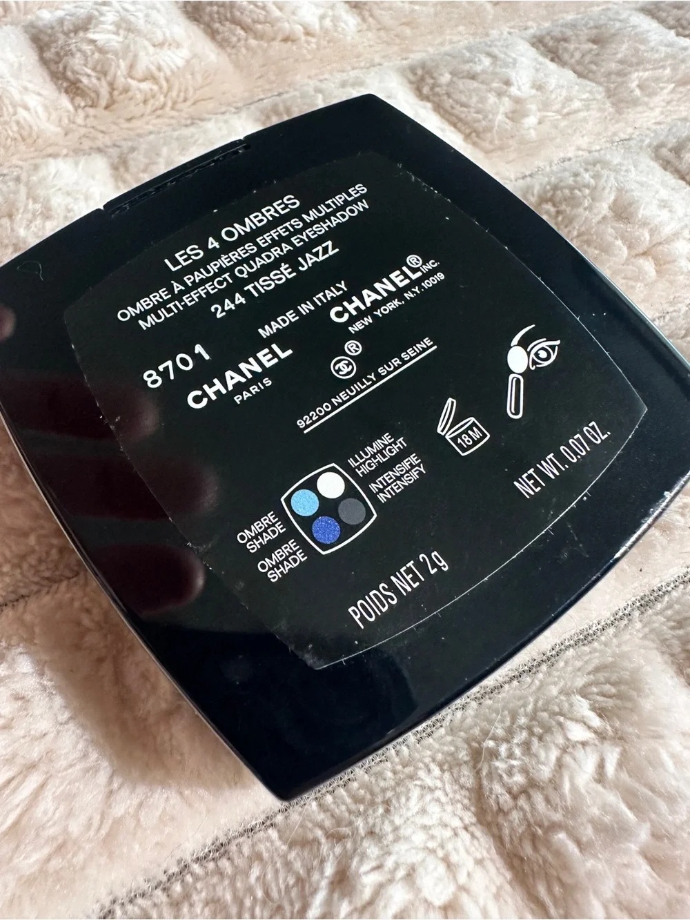 Chanel les 4 ombres blue eyeshadow quad 244 tisse jazz Limited Edition Rare!
